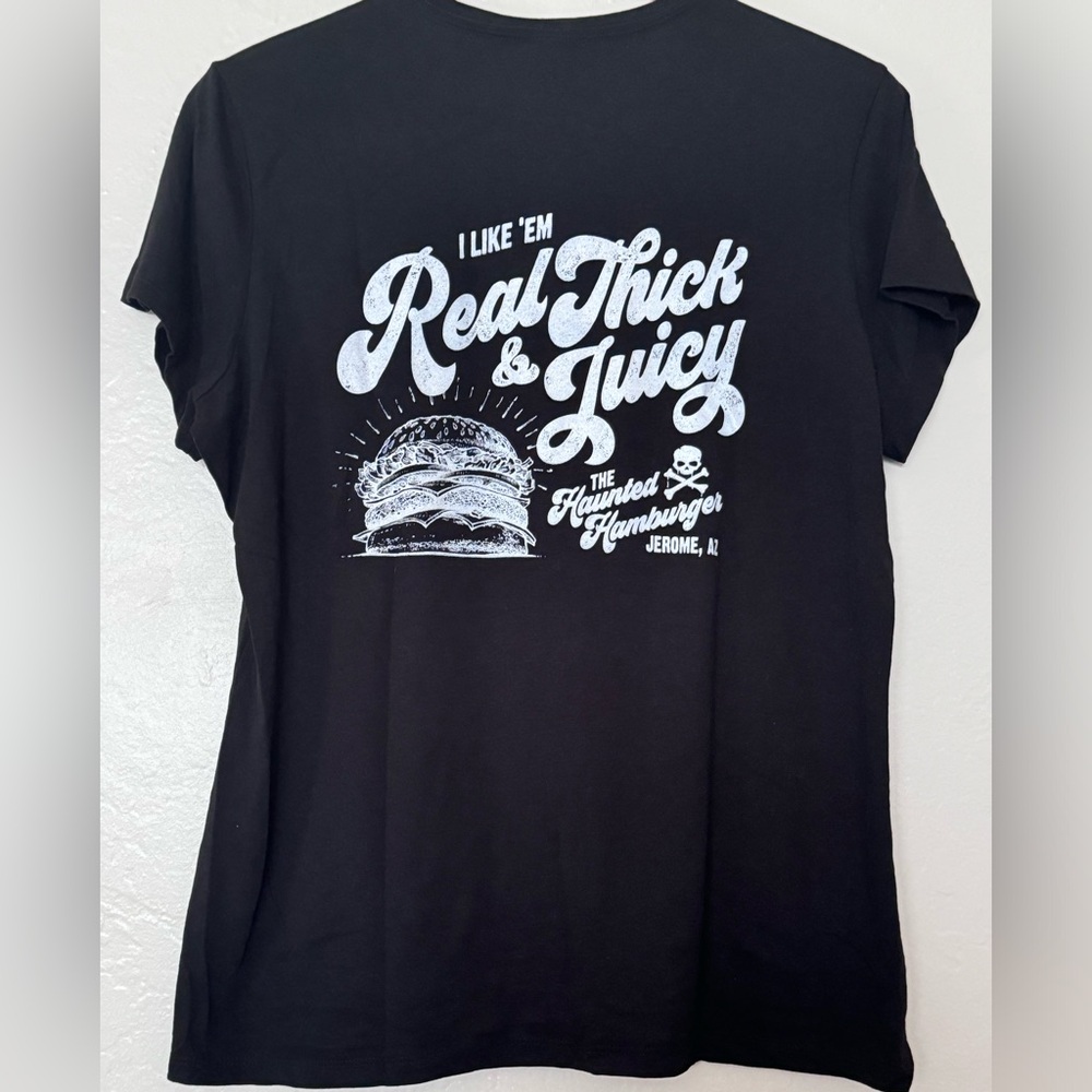 Black Haunted Hamburger T-shirt Size XL